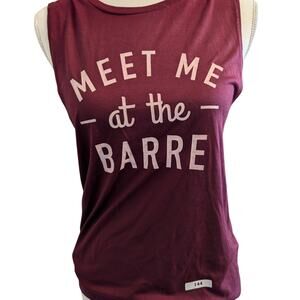#144 - Bella Canvas Burgundy Flowy Tank Top "Meet Me At The Barre"